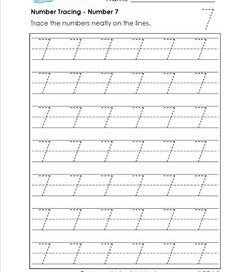 number tracing 7 worksheet