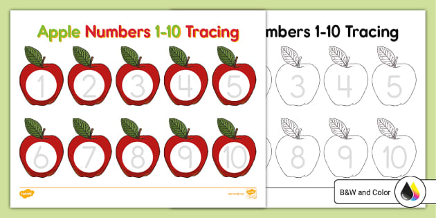 Apple Numbers 1-10 Tracing Activity (teacher made) - Twinkl