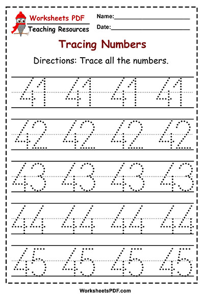 number tracing worksheet 1 50