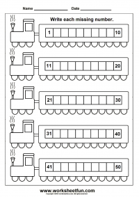 Numbers 1 - 50 / FREE Printable Worksheets - Worksheetfun / Page 2