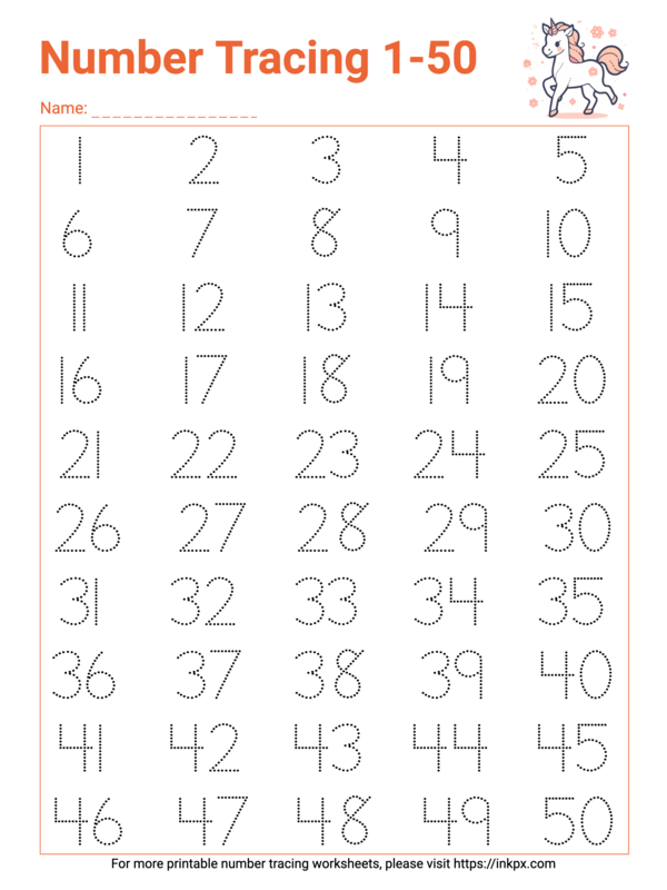 Number Tracing 110 Worksheet / FREE Printable Worksheets