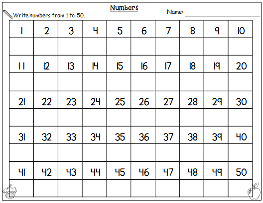 number tracing worksheet 1 50