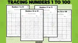 Printable Tracing Number Worksheet 1 to 100 - Preschool ...