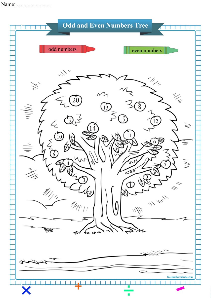 odd and even numbers tree worksheet - Free Math Worksheets - Worksheets ...