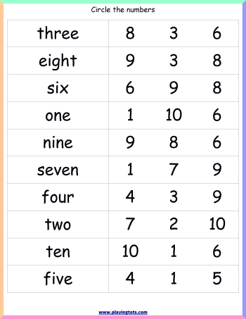 Free: Number words worksheet keywords:toddler,preschool ...
