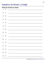 number words worksheet 1st grade