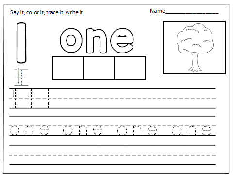 number words worksheet 1st