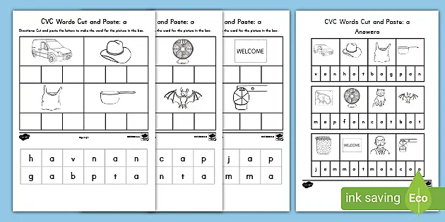 number words worksheet cut and paste