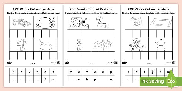 number words worksheet cut and