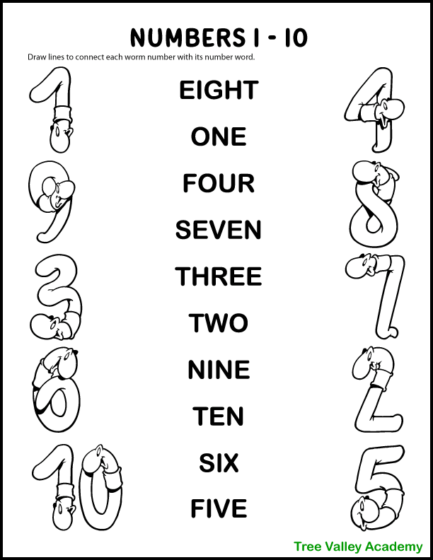 Fun Number Words 1-10 Spelling Worksheets for Kids