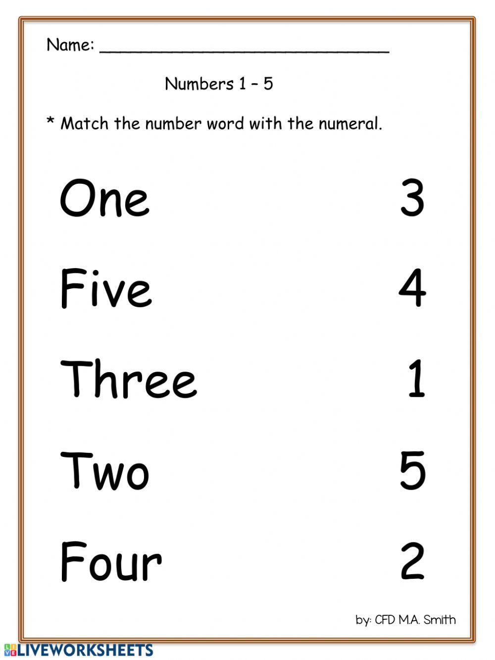 Numbers Number Words Worksheet Live Worksheets Worksheets Library