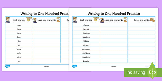 number words worksheet ks1