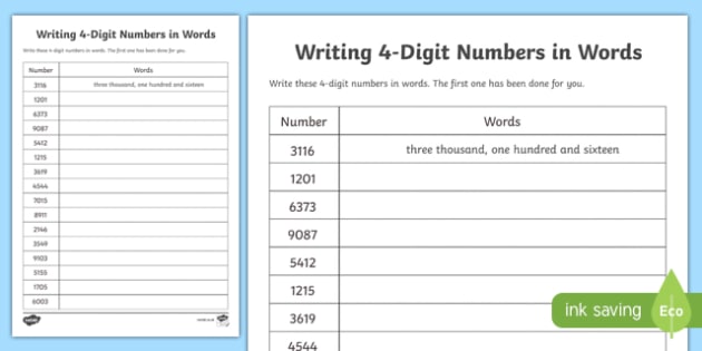 Writing Numbers in Words | 4-Digits | Place Value NZ Primary