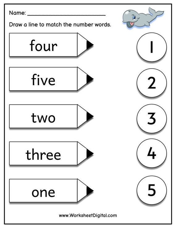 Match the Word and Number Worksheet Numbers 1 30 Large Numbers ...