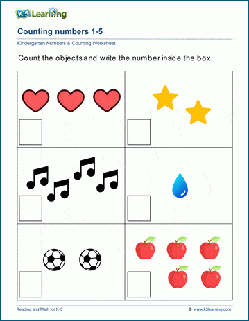 Counting worksheets for preschool and kindergarten | Worsheets library
