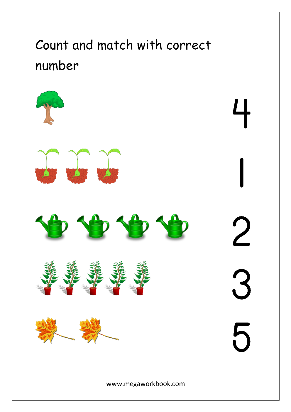 Free Printable Number Matching Worksheets For Kindergarten And ...