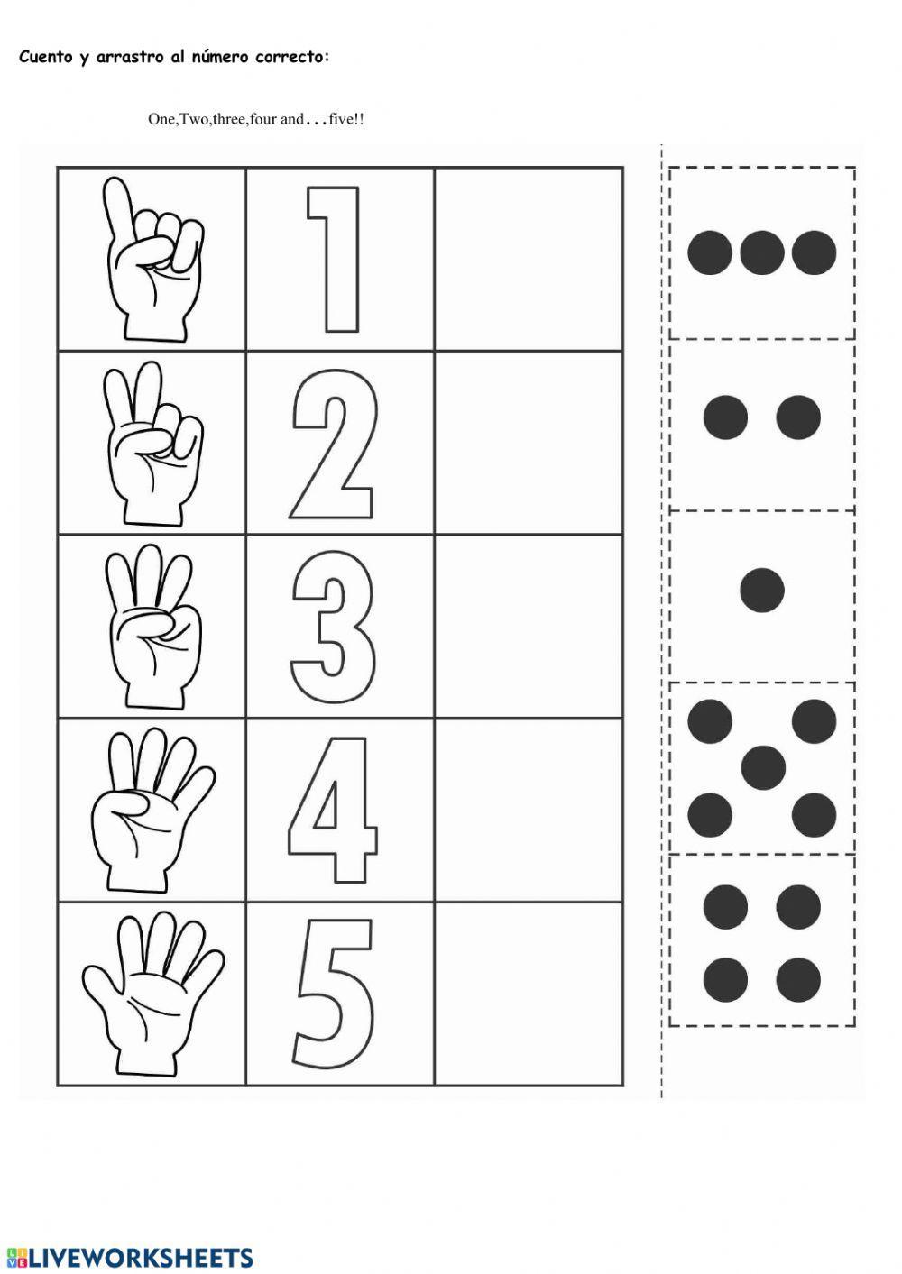 1-5 numbers worksheet  