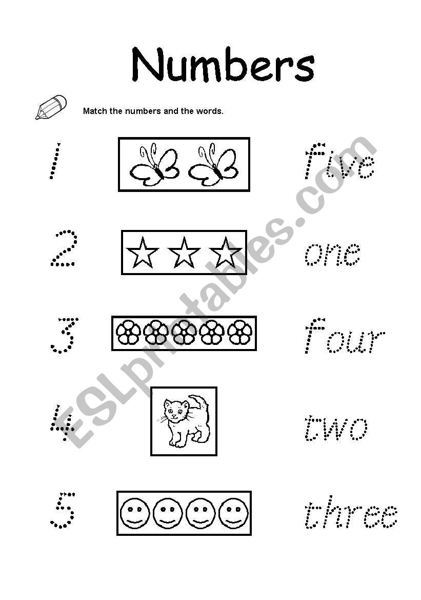 number worksheet 1 5