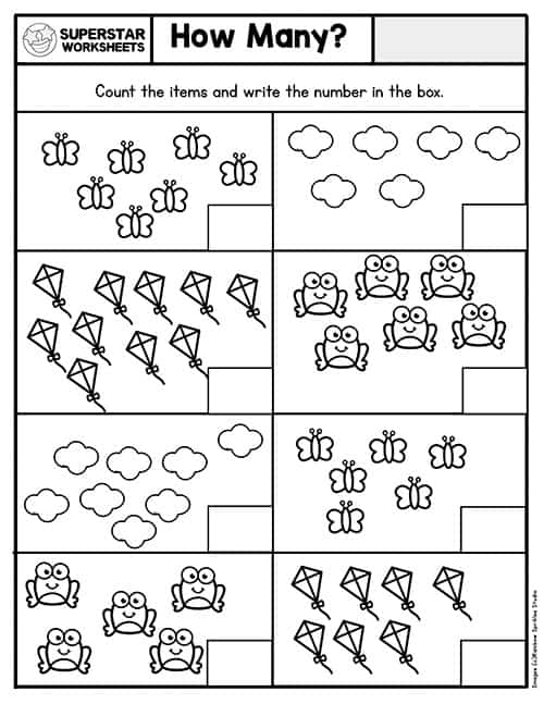 Kindergarten Counting Worksheets -Worksheets Library