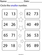 First Grade Comparing Numbers Math Worksheets - Twisty Noodle
