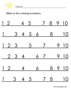 Number Practice: 1-10 Printables for Kindergarten - 1st Grade ...