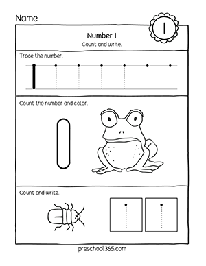 Number 1 to 10 tracing worksheets for pre-k children | Preschool365