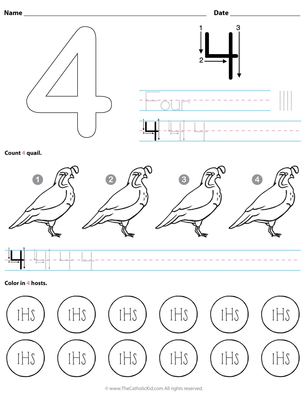 Number Worksheets - Download Pack - TheCatholicKid.com