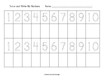 Trace And Write My Numbers 1-10 And 1-20 By Leslie Brown 175