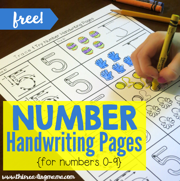 Writing Numbers with Trace and Try Handwriting Pages