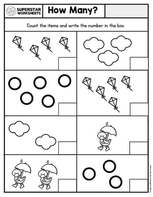 Kindergarten Counting Worksheets -Worksheets Library