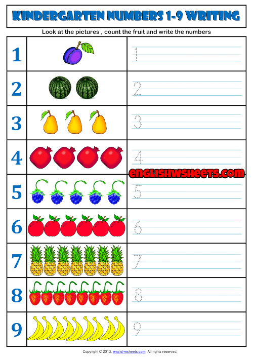 number writing worksheet kindergarten