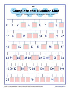 Complete the Number Line | Number Line Worksheets