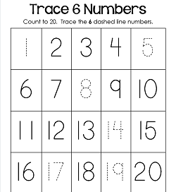 numbers 1 20 worksheet for