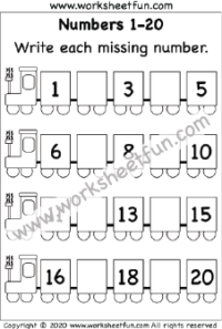 numbers 1 20 worksheet for