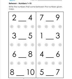 Before, After, Between Worksheets - Positional Words