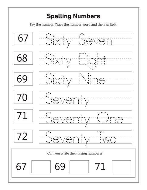 numbers in words worksheet for kindergarten