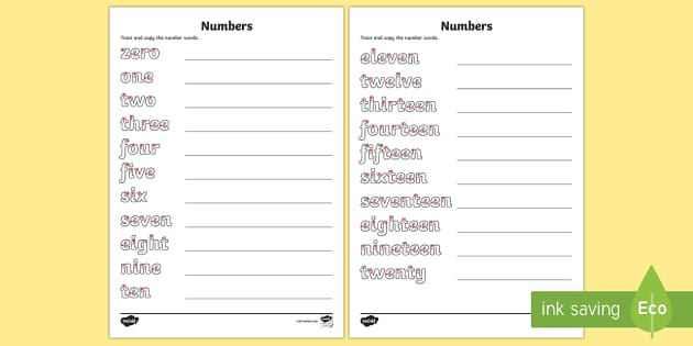 Numbers Practice Writing Worksheet - Numbers Practise Writing ...