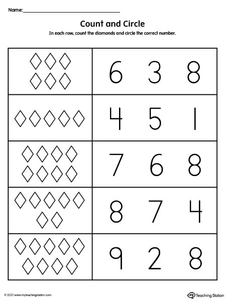 numbers to 10 worksheet