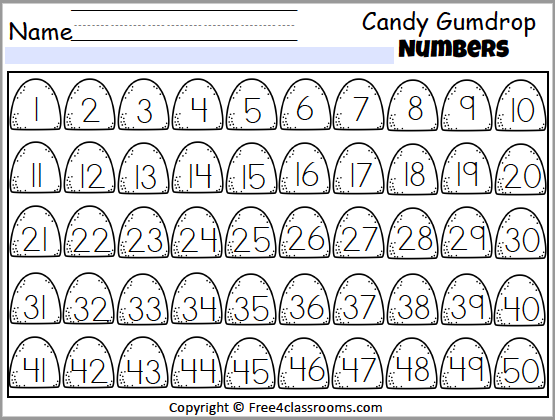 numbers to 50 worksheet