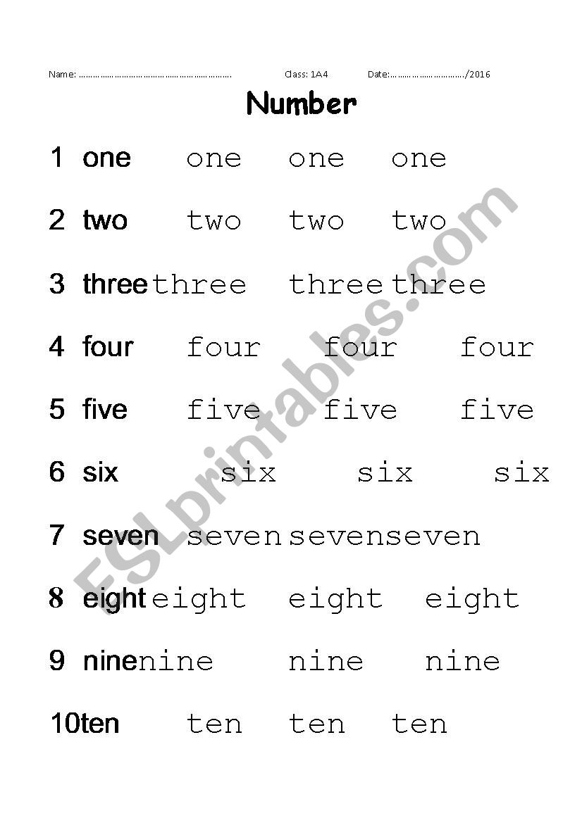 numbers tracing worksheet 1 10