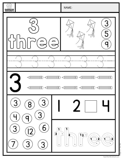 numbers worksheet for kindergarten free