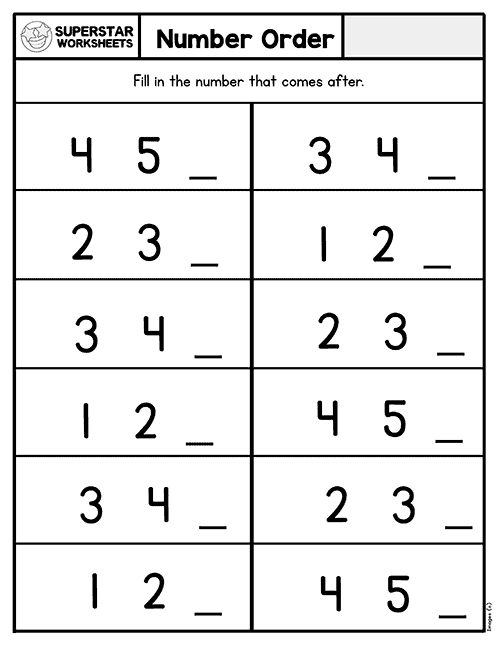 numbers worksheet kindergarten
