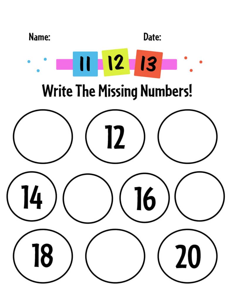 Free Printable Missing Numbers Worksheets! (1-20) ⋆ The Hollydog Blog