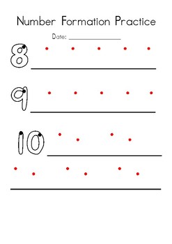 numeral formation worksheet