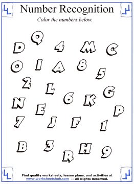 Coloring Numbers:Number Recognition
