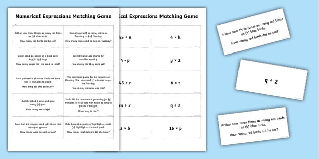 Numerical Expressions Matching Game (teacher made) - Twinkl