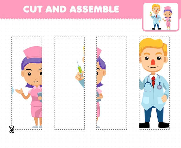 Premium Vector | Education game for children cutting practice and ...