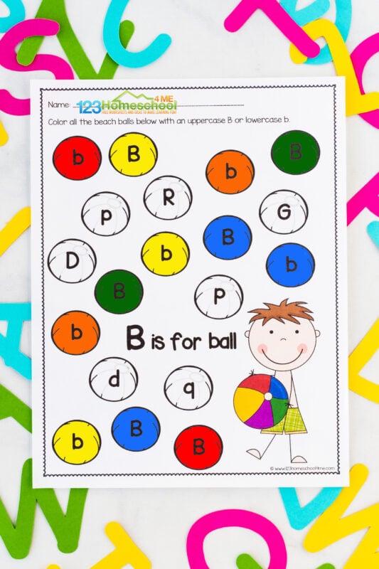 nursery alphabet worksheet