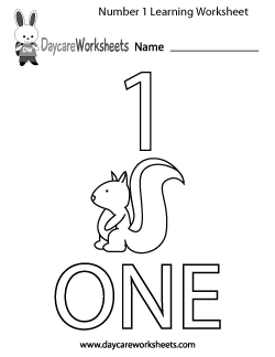 Preschool Numbers Worksheets