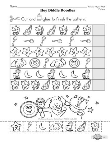 nursery rhyme worksheet for preschool